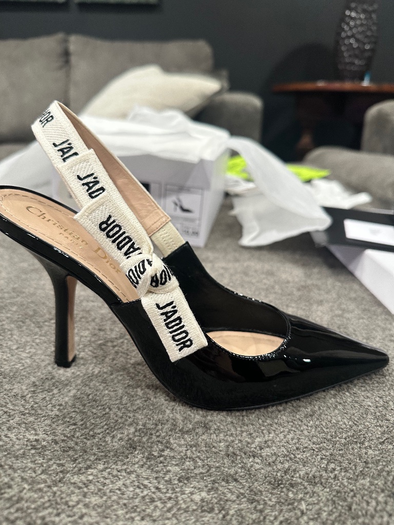 Dior J”Adior Black Patent Pumps 39.5